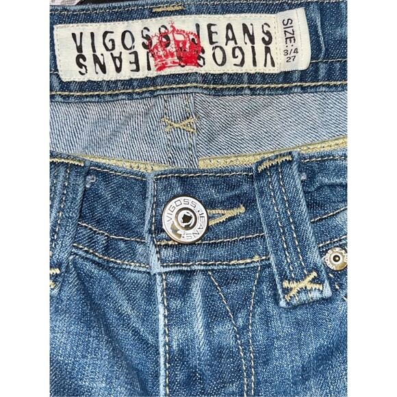 Vigoss Medium Wash Low Rise Denim Capris Size 3/4 Waist 27” #115 - Picture 5 of 7